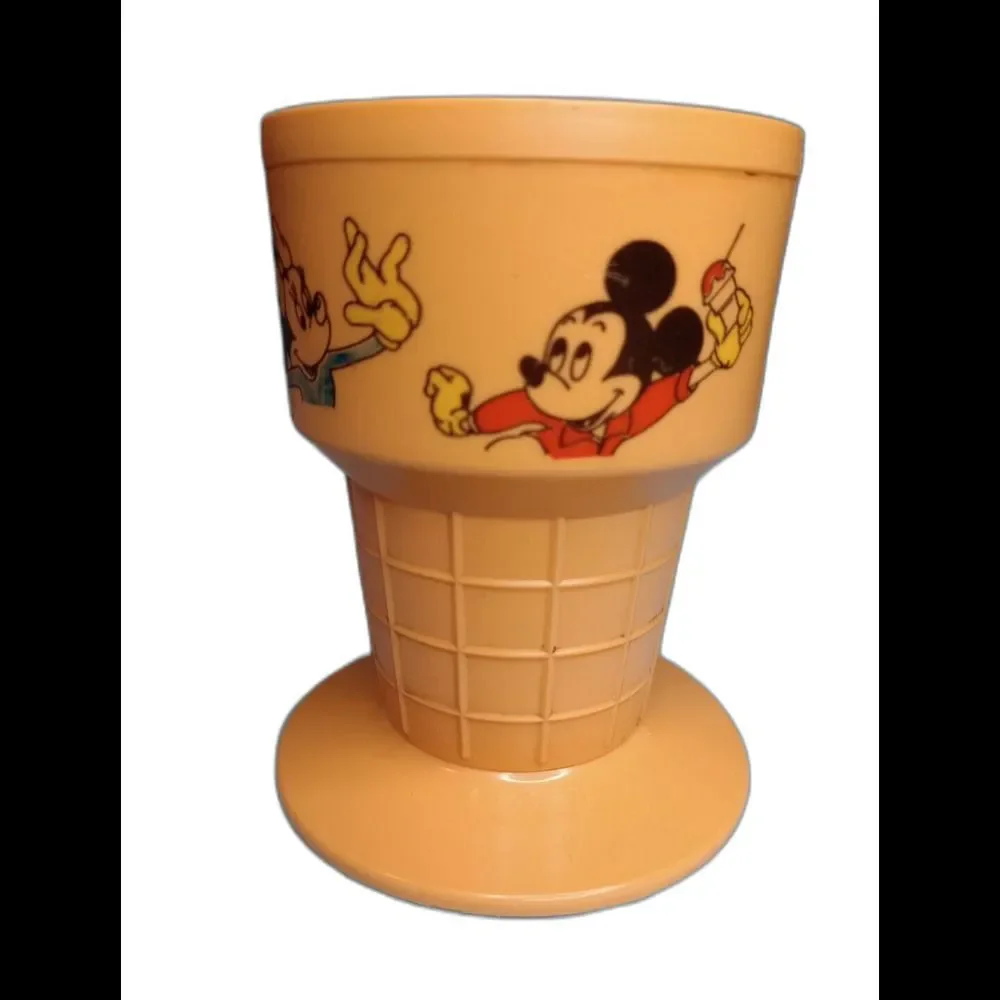 1970s Vintage Walt Disney Ice Cream Cone Cup Mickey Minnie Mouse Pluto Donald - Picture 3 of 6